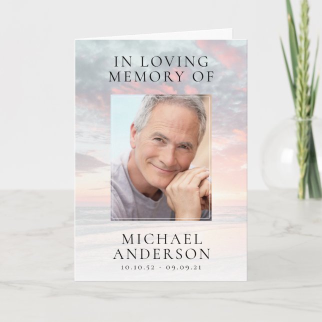 Solnedgång fotosympati Funeral Tack Kort (Framsida)