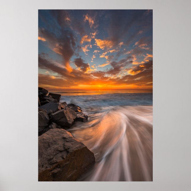 Solnedgång från Tamarach Beach Poster (Framsidan)