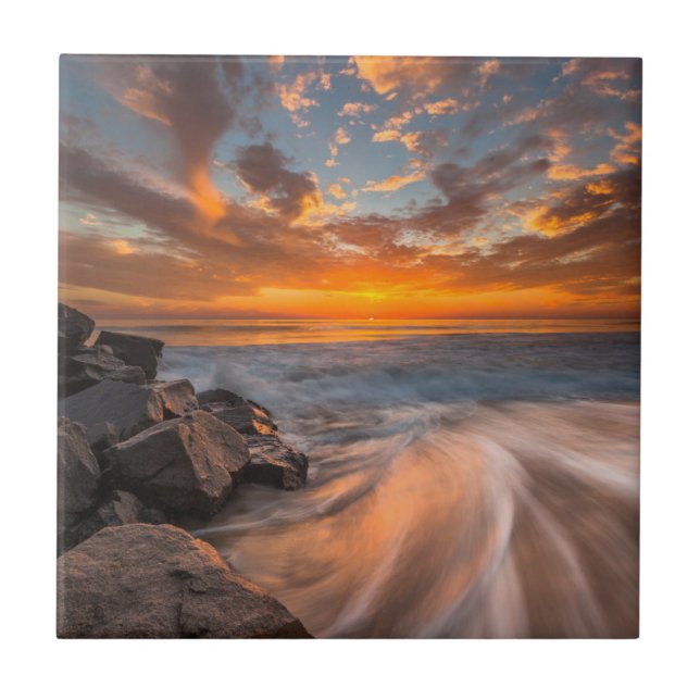 Solnedgång från Tamarachen Kakelplatta (Framsidan)