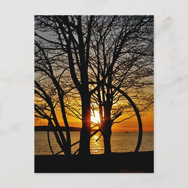 Solnedgång genom konst vykort (Framsida)