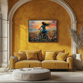 Solnedgång genom nedre Fält - Impressionist Poster