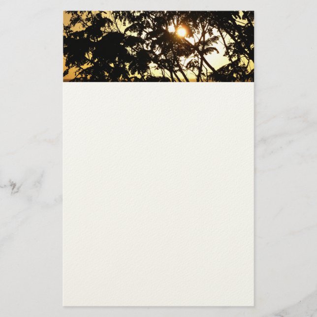 Solnedgång genom Träd I Tropiskt fotografi Brevpapper (Framsida)