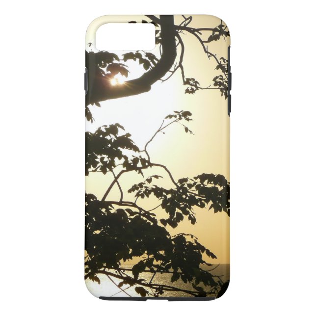 Solnedgång genom Träd II Tropiskt fotografi Case-Mate iPhone Skal (Baksida)