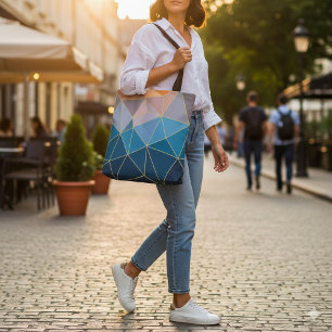 Solnedgång. Geometric mönster tote bag Tygkasse