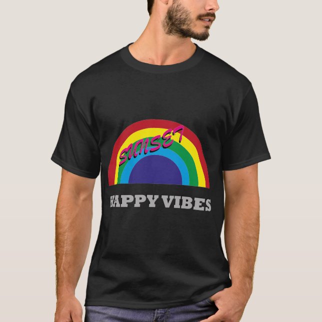 Solnedgång, Glad stämning T Shirt (Framsida)