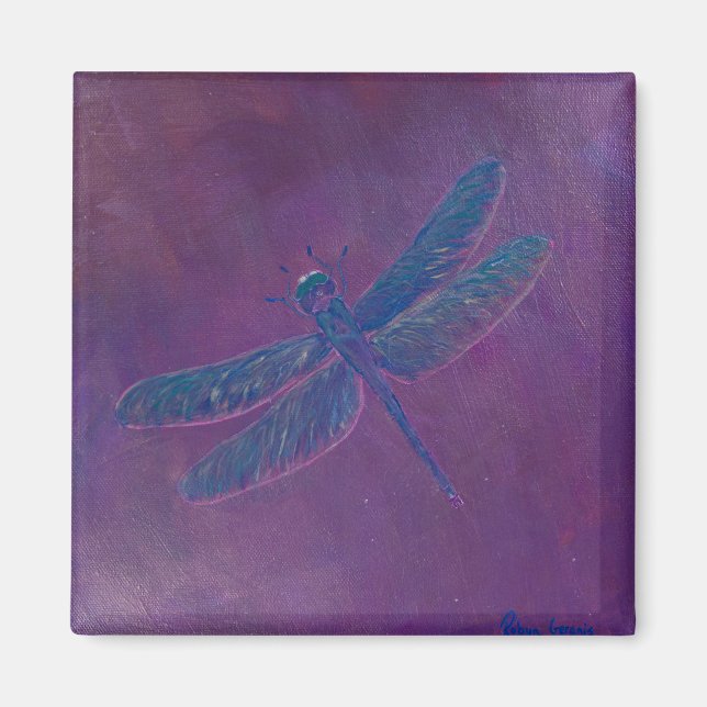Solnedgång Gnistra Dragonfly Magnet (Framsidan)
