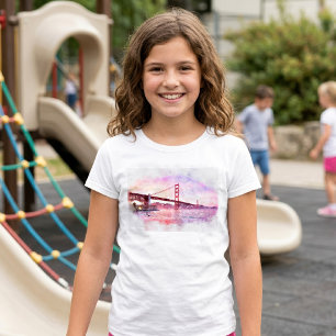 Solnedgång Golden Gate Bridge Pastell i San Franci T Shirt