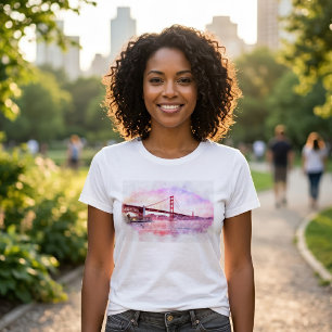 Solnedgång Golden Gate Bridge Pastell i San Franci T Shirt