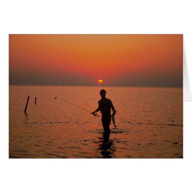 Solnedgång Hälsningskort (Framsidan Horizontal)