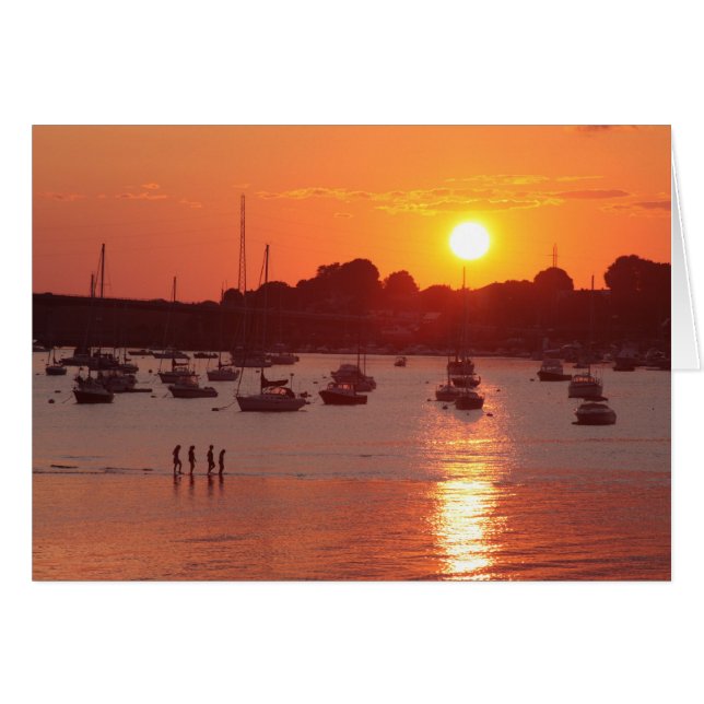 Solnedgång Hälsningskort (Framsidan Horizontal)