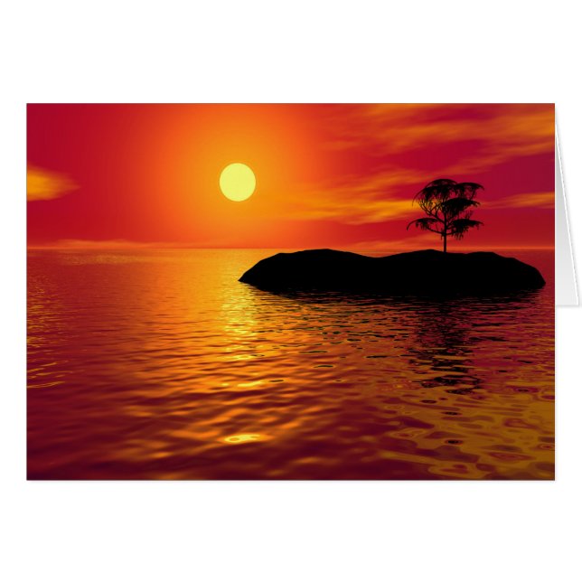 Solnedgång Hälsningskort (Framsidan Horizontal)