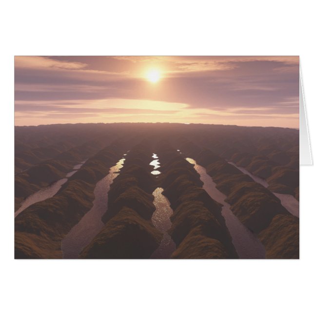 Solnedgång Hälsningskort (Framsidan Horizontal)