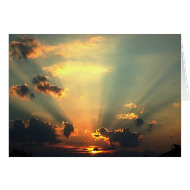 Solnedgång Hälsningskort (Framsidan Horizontal)