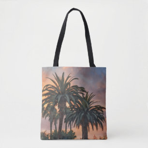 Solnedgång Handflatan Träd Tropical Art Tote Bag Tygkasse