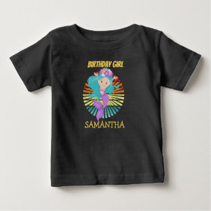 Solnedgång Havsfröken lila födelsedags T-Shirt