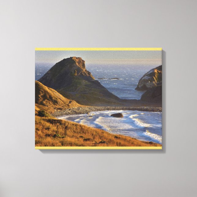 Solnedgång, Havsstaplar, Systrar, Oregon-kusten Canvastryck (Framsida)