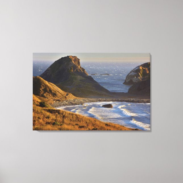 Solnedgång, Havsstaplar, Systrar, Oregon-kusten Canvastryck (Framsida)
