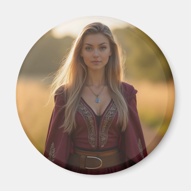 Solnedgång: Helena Chevalier i skogen Magnet (Framsidan)