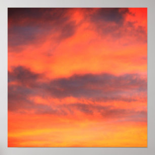 Solnedgång Himlar Photo Bild Ligcape Orange färg Poster