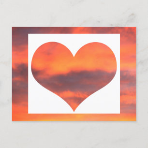 Solnedgång Himmel Foto Bild Landskap Orange Hjärta Vykort