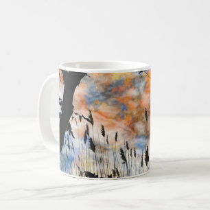 Solnedgång, Himmel liggande - brant naturscen Kaffemugg
