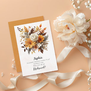 Solnedgång HöstBlommigtar Bridesmaid Frieri Inbjudningar