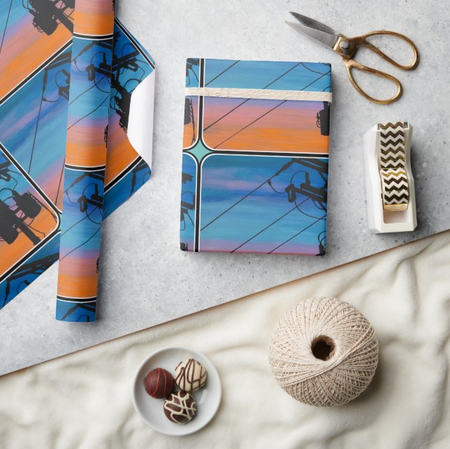 "Solnedgång Hum"-målning på en Presentpapper (Hantverk)