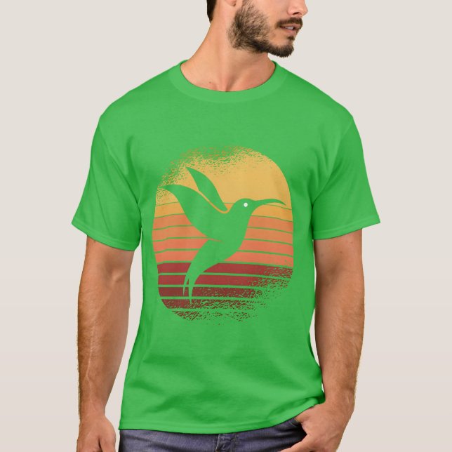 Solnedgång Hummingbird Hummingbird Birds lustig T Shirt (Framsida)