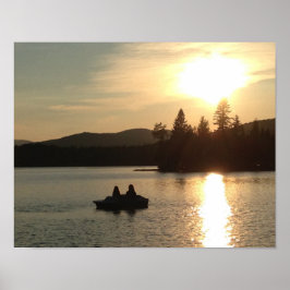 Solnedgång i Adirondack Sjö Poster