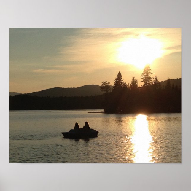 Solnedgång i Adirondack Sjö Poster (Framsidan)