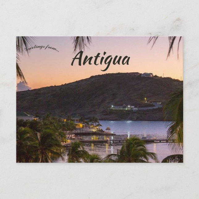 Solnedgång i Antigua Vykort (Framsida)