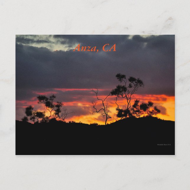 Solnedgång i Anza, CA Vykort (Framsida)