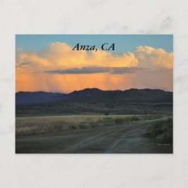 Solnedgång i Anza, CA Vykort