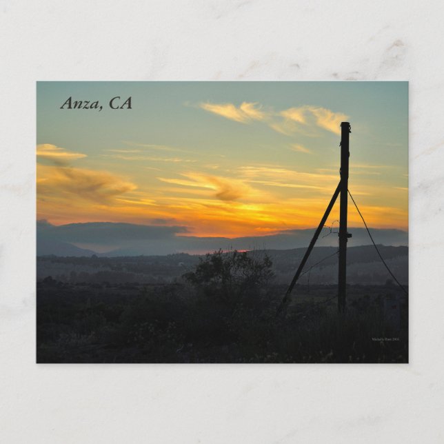 Solnedgång i Anza, CA Vykort (Framsida)