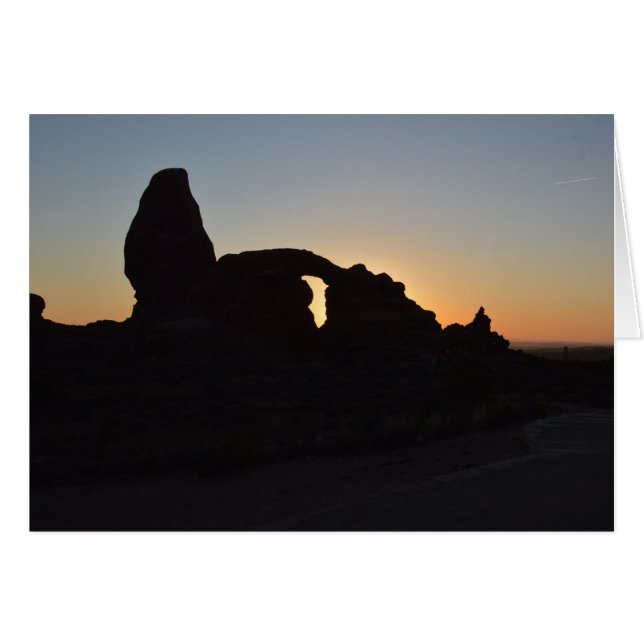 Solnedgång i Arches nationalpark OBS Kort (Framsidan Horizontal)