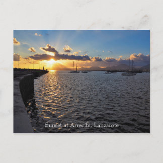 Solnedgång i Arrecife, Lanzarote, vykort