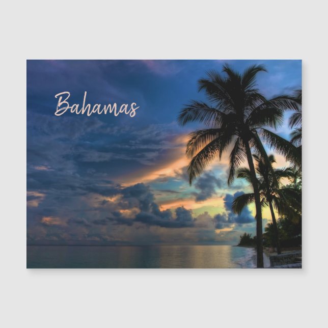 Solnedgång i Bahamas tropiska paradis (Framsida)