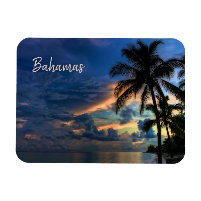 Solnedgång i Bahamas tropiska paradis Magnet (Horisontell)