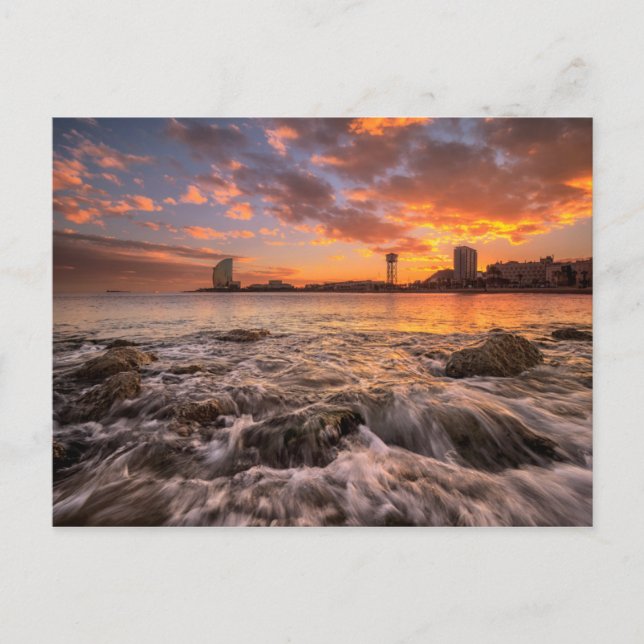 Solnedgång i Barcelona Vykort (Framsida)