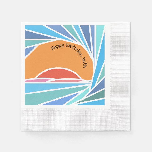 Solnedgång i Barrel Wave Pappersservett (Framsidan)