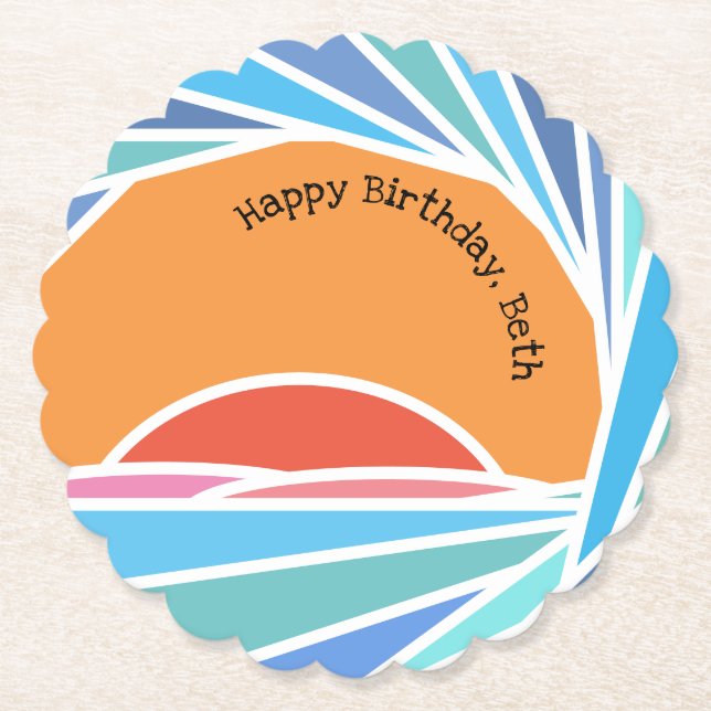 Solnedgång i Barrel Wave Underlägg Papper (Framsida)