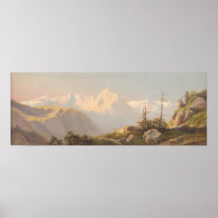 Solnedgång i bergen – Carl Lafite Poster