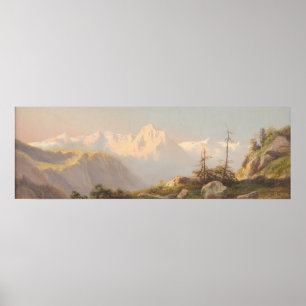 Solnedgång i bergen Carl Lafite Poster