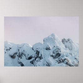 Solnedgång i bergsberget Cloudy himlar Poster