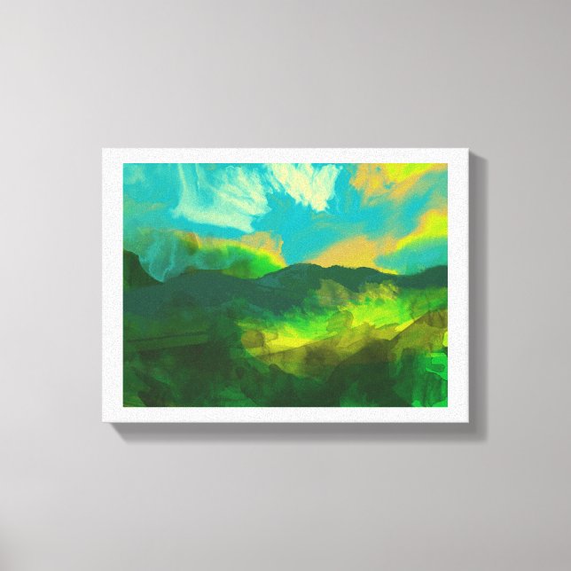 solnedgång i blå himmel canvastryck (Framsida)