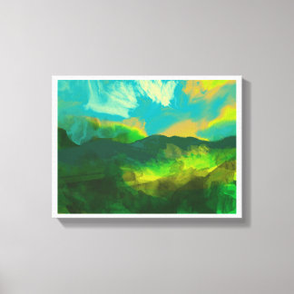 solnedgång i blå himmel canvastryck