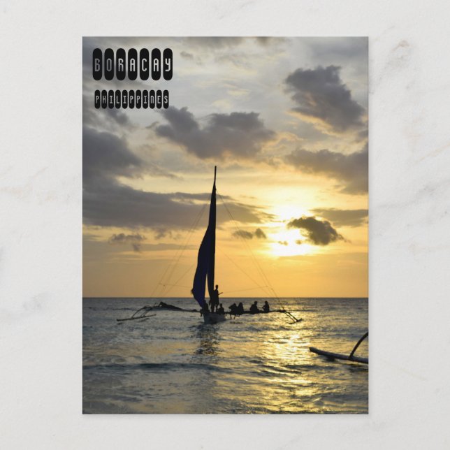 Solnedgång i Boracay, Filippinerna Vykort (Framsida)
