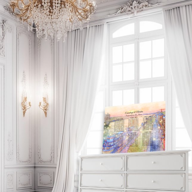 Solnedgång i Bröllop-sätesdiagram för Savannah GA  Poster (Skapare uppladdad)