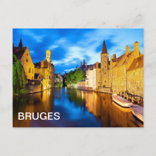 Solnedgång i Brygge. Belgien Vykort