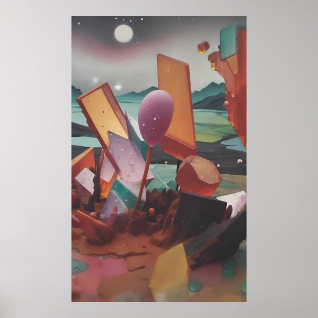 Solnedgång i Candy Lands - Ken Gage Art Poster (Framsidan)